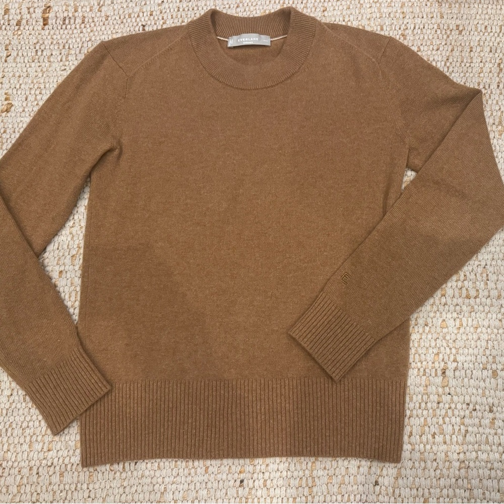 Everlane Women's Cashmere Crewneck Sweater - dark tan / camel